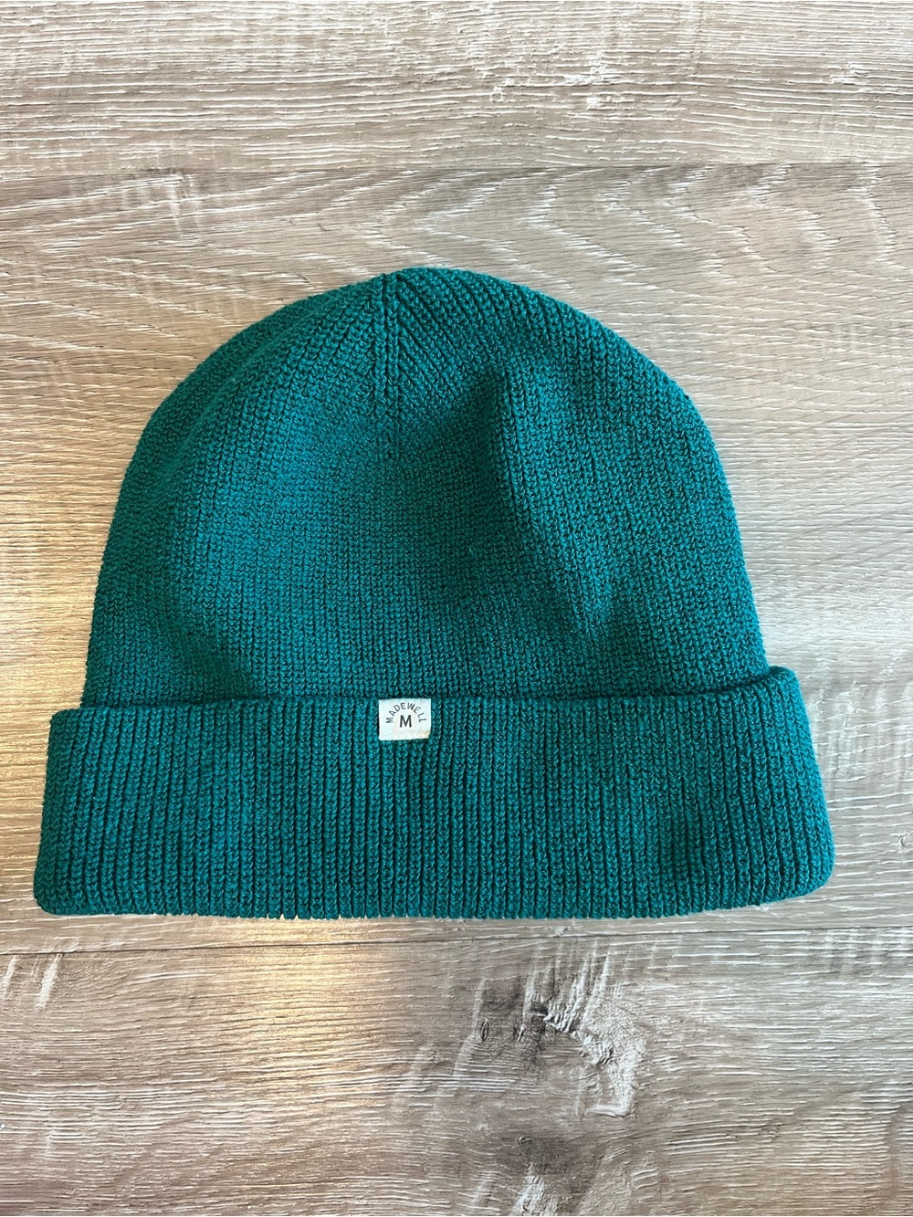 Madewell Turquoise Beanie Recycled Cotton Polyester Blend